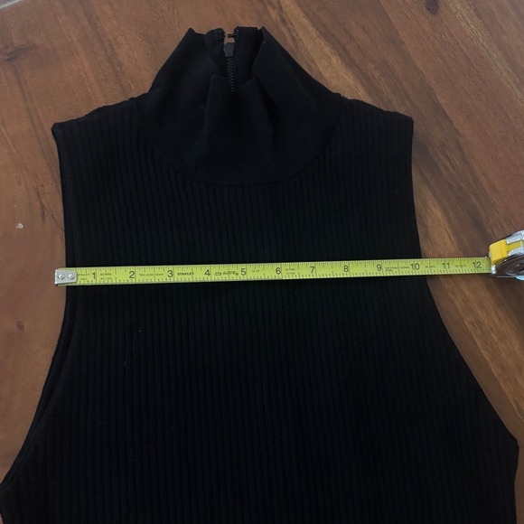 Alice + Olivia Brooklynne Black Ribbed Turtleneck Midi Dress Sleeveless Bodycon - Picture 11 of 13